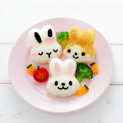 小兔子饭团模具 可爱diy寿司便当海苔日本宝宝厨房包饭