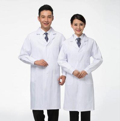 新款白大衣夏季白大褂长袖男女实验医生工作医师服护士服修身包邮