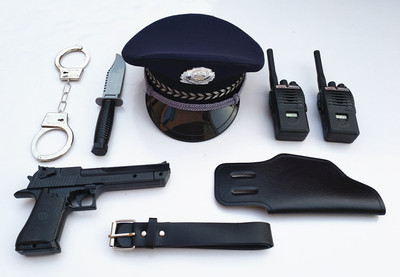 儿童黑猫警长玩具枪套装小特警装备男女童小警察交警大盖帽对讲机