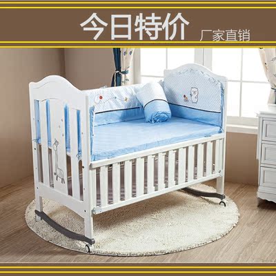 婴儿床实木多功能婴儿摇篮床宝宝床摇床新生儿床游戏床带轮子