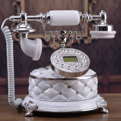 艾斯美特时尚创意仿古电话机 家用欧式座机 复古老式电话机蓝屏