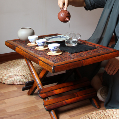 日式折叠炕几炕桌小方桌实木小茶几榻榻米矮桌床上桌子飘窗桌茶桌