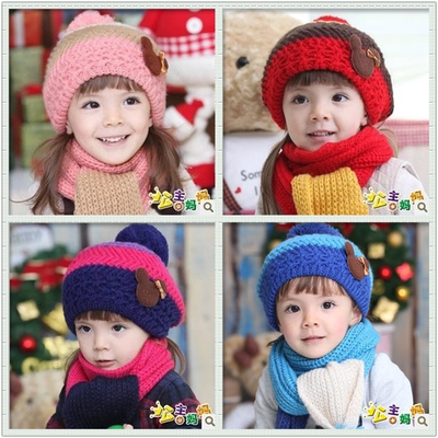 2儿童冬天3帽子围巾4保暖套装2016秋冬新款5男童女童6毛线针织8岁