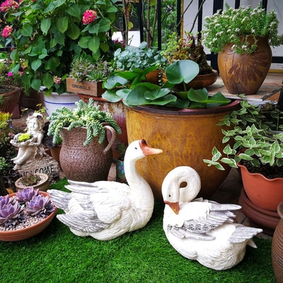 创意户外花园天鹅摆件庭院别墅景观装饰仿真动物 鹅 工艺品包邮