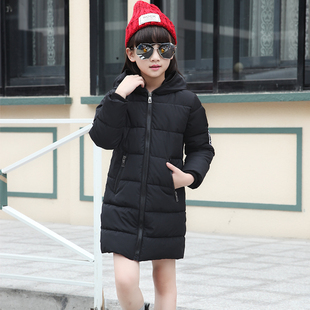 童装女童棉衣2016年冬季新款韩版休闲装中大女童冬季卡通中长款装