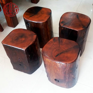 老船木户外船木木墩凳子实木家具配套茶台椅凳组合
