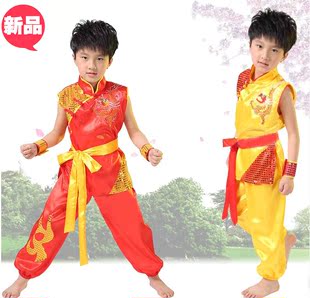 新款六一儿童节演出服装男童武术金龙舞蹈表演服练功服武术服包邮