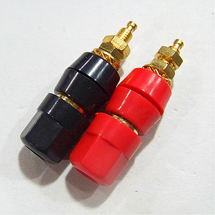 M4*36纯铜音响接线柱4mm香蕉插座香蕉插头接线柱/镀金/红+黑单体