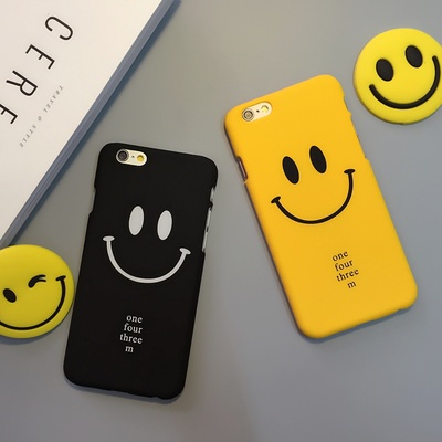 韩国经典黄色笑脸 苹果6手机壳iphone6s硬壳6plus磨砂壳5s/SE简约