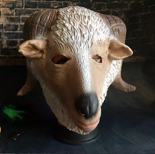 绵羊山羊面具 动物喜羊羊面具 山羊头套 动漫COS恶搞吓人道具酒吧