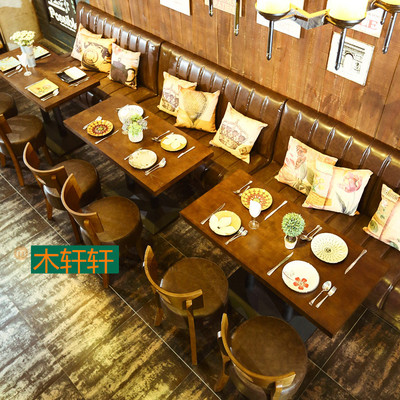 西餐厅咖啡馆沙发卡座桌椅组合甜品店奶茶店沙发桌椅茶餐厅沙发