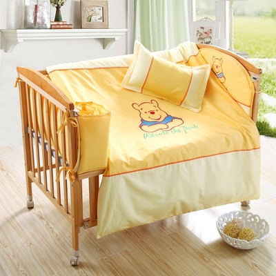 纯棉可拆洗婴儿床上用品四五六件套 全棉宝宝床围 幼儿圆床品