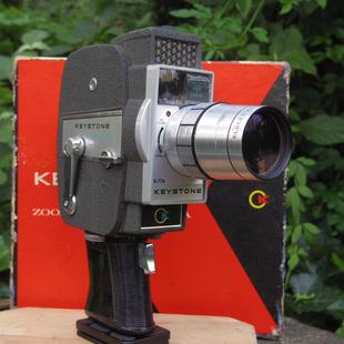 keystone 8mm电影摄影机胶片电影机原包装盒带手柄保真老物件收藏