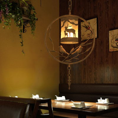 北欧鸟笼餐厅店面灯铁艺创意简约咖啡厅吧台卧室书房小鸟吊灯