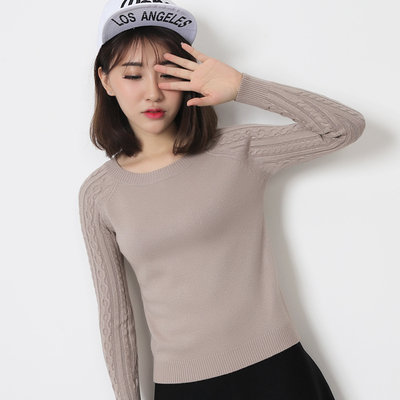 2016新款韩版学生秋装宽松女毛针织衫套头长袖大码针织女装打底衫