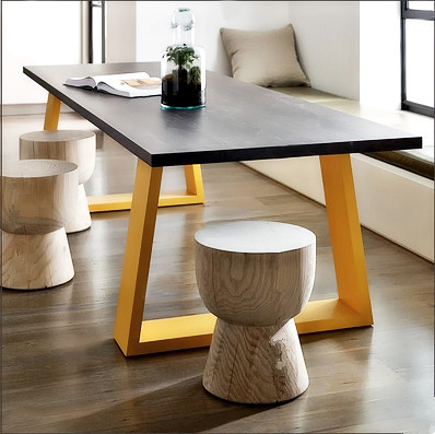 定做美式复古LOFT铁艺实木书桌简约客厅沙发茶桌咖啡桌子电脑桌