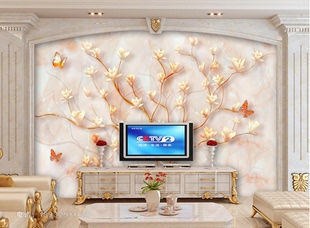 仿大理石uv板材 微晶高光立体3D电视沙发背景墙 客厅书房背景墙纸