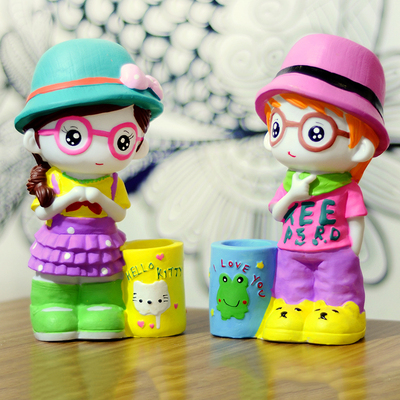 儿童DIY益智玩具摔不坏石膏娃娃涂色白胚促销陶瓷搪胶彩绘存钱罐