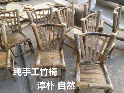 休闲靠背手工竹椅子竹制餐椅小号茶室方椅竹板凳实木椅竹制家具