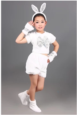 包邮六一儿童节小白兔表演服动物新款幼儿园舞蹈送手套耳朵鞋套