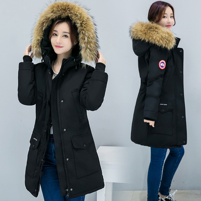 2016新款冬季加厚棉衣女中长款大毛领韩版宽松外套学生潮大衣