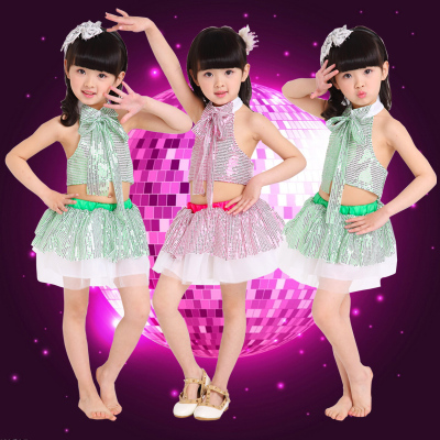 儿童演出服少儿幼儿园舞台裙女童表演服装小孩跳舞裙子爵士舞蹈服