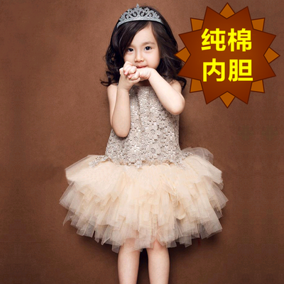 童装女童连衣裙夏季半身公主宝宝蓬蓬裙棉质2-3-4-5-6岁美丽礼服