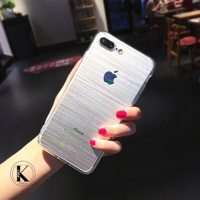 新简约透明拉丝iPhone7Plus手机壳苹果7超薄保护套6s防摔硅胶软8X