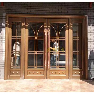 西州牌高档实用仿铜地弹簧玻璃门 格子玻璃门 店面花枝门商场大门