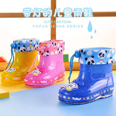 儿童雨鞋男童女童防滑雨靴宝宝水鞋儿童雨靴加绒小孩四季小童胶鞋