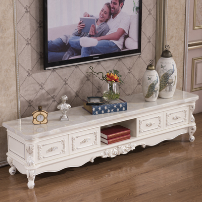 欧式大理石电视柜茶几组合 1.8/2/2.2/2.4米实木客厅套装电视桌子