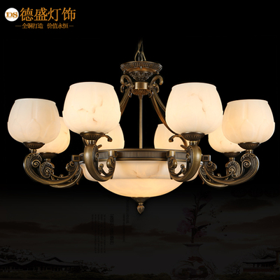 欧利普美式全铜吊灯欧式全铜灯简约美式复古客厅卧室餐厅灯具