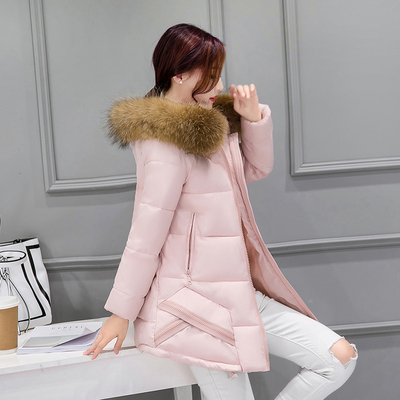冬季新款羽绒服女士中长款加厚大毛领大码气质韩版修身显瘦新品