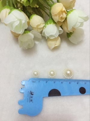 多尺寸米白仿珍珠贴片韩版手工Diy发饰材料批发饰品配件（50个价