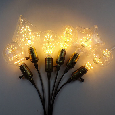 爱迪生LED装饰照明灯泡E14 E27七彩浪漫火树银花满天星暖黄光光源