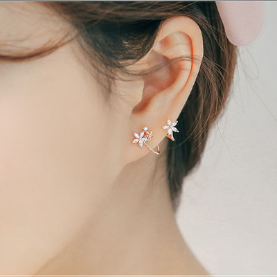 女士耳环2016新款 小香耳钉女气质韩国个性创意蝴蝶精灵耳挂耳饰