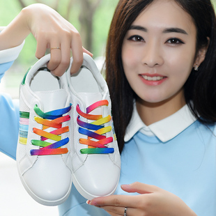 夏季女鞋透气运动鞋女韩版休闲鞋学生跑步鞋系带百搭平底小白鞋女