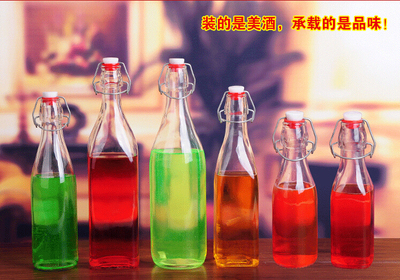 新品250-1000ml无铅玻璃酵素自制瓶子宜家泡酒瓶密封瓶饮料瓶水果