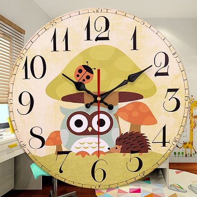 可爱超静音挂表女孩卡通挂钟创意儿童房卧室时钟现代简约客厅钟表