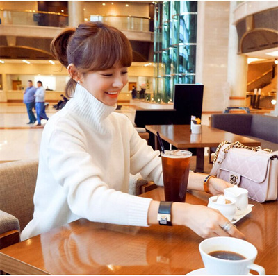2016秋冬新款韩版修身长袖纯色打底衫高领针织衫外搭套头女式毛衣