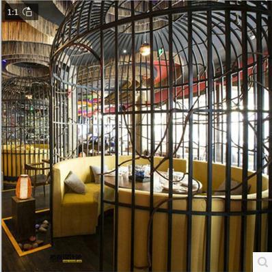 欧式铁艺装饰鸟笼大型餐厅鸟笼围笼屏风鸟笼大号火锅鸟笼橱