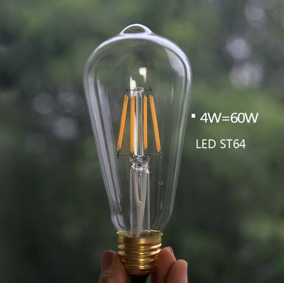 爱迪生led灯泡光源3W4W暖黄色复古E14头丝蜡烛拉尾尖泡E27螺口