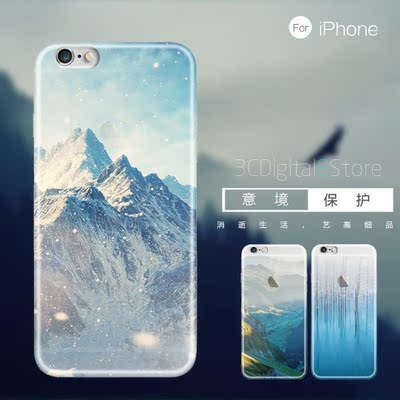 iPhone6 plus手机壳苹果6超薄透明硬壳清新保护套创意简约文艺潮