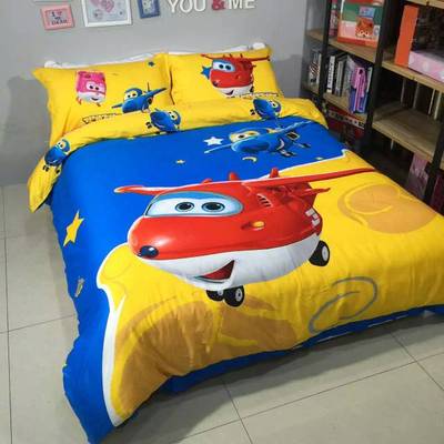 超级飞侠乐迪全棉儿童卡通三/四件套纯棉被套床单男女孩床上用品