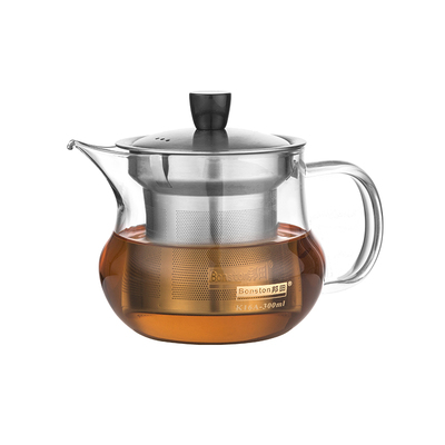 邦田耐热玻璃茶壶小容量耐高温不锈钢茶漏壶过滤内胆花茶壶烧水壶