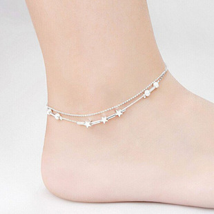 韩国时尚简约五角星珠子性感手链脚链简约小星星脚链