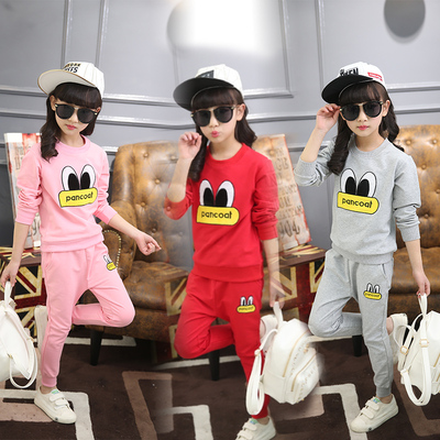 2016秋装女童套装中大童韩版纯棉运动服儿童小女孩长袖卫衣两件套