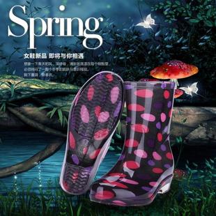 韩国女士水鞋春夏季女加绒时尚保暖雨鞋中筒雨靴糖果水靴防滑胶鞋