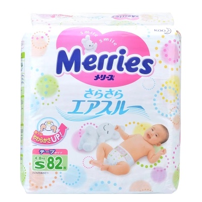 日本花王Merries纸尿裤 小号 S82包邮包税