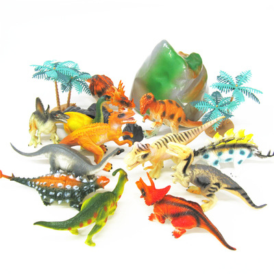 侏罗纪恐龙套装高仿真儿童玩具幼儿园奖品霸王龙桶装动物家禽模型